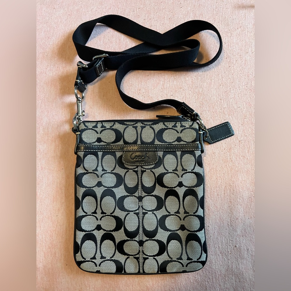 Coach Monogram Black and Gray Crossbody